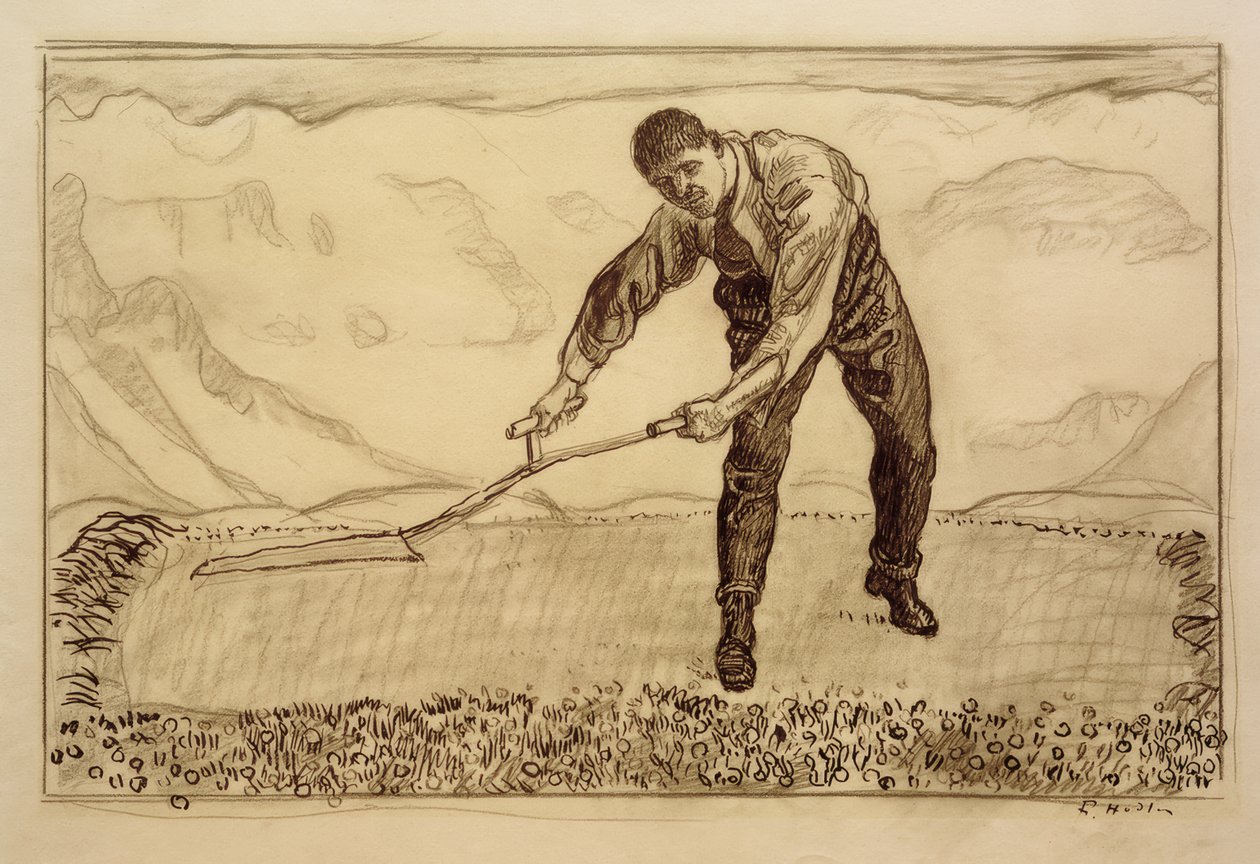Maaier op het veld door Ferdinand Hodler