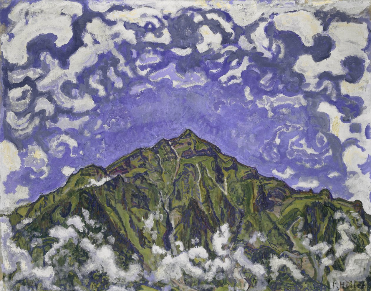Berg Niesen gezien vanaf Heustrich, 1910 door Ferdinand Hodler