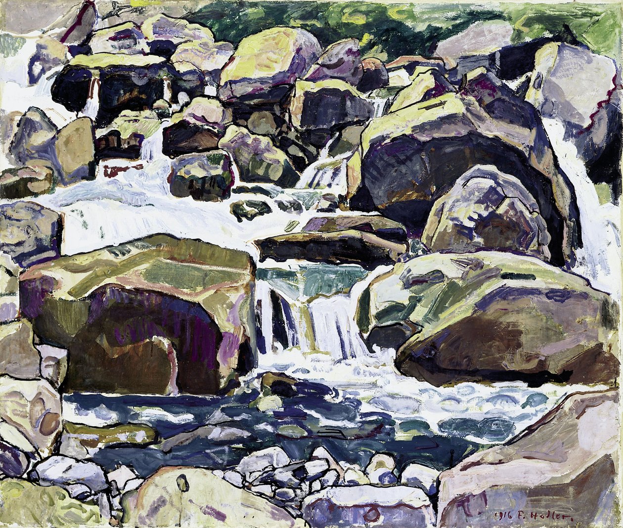 Bergbeek bij Champéry door Ferdinand Hodler