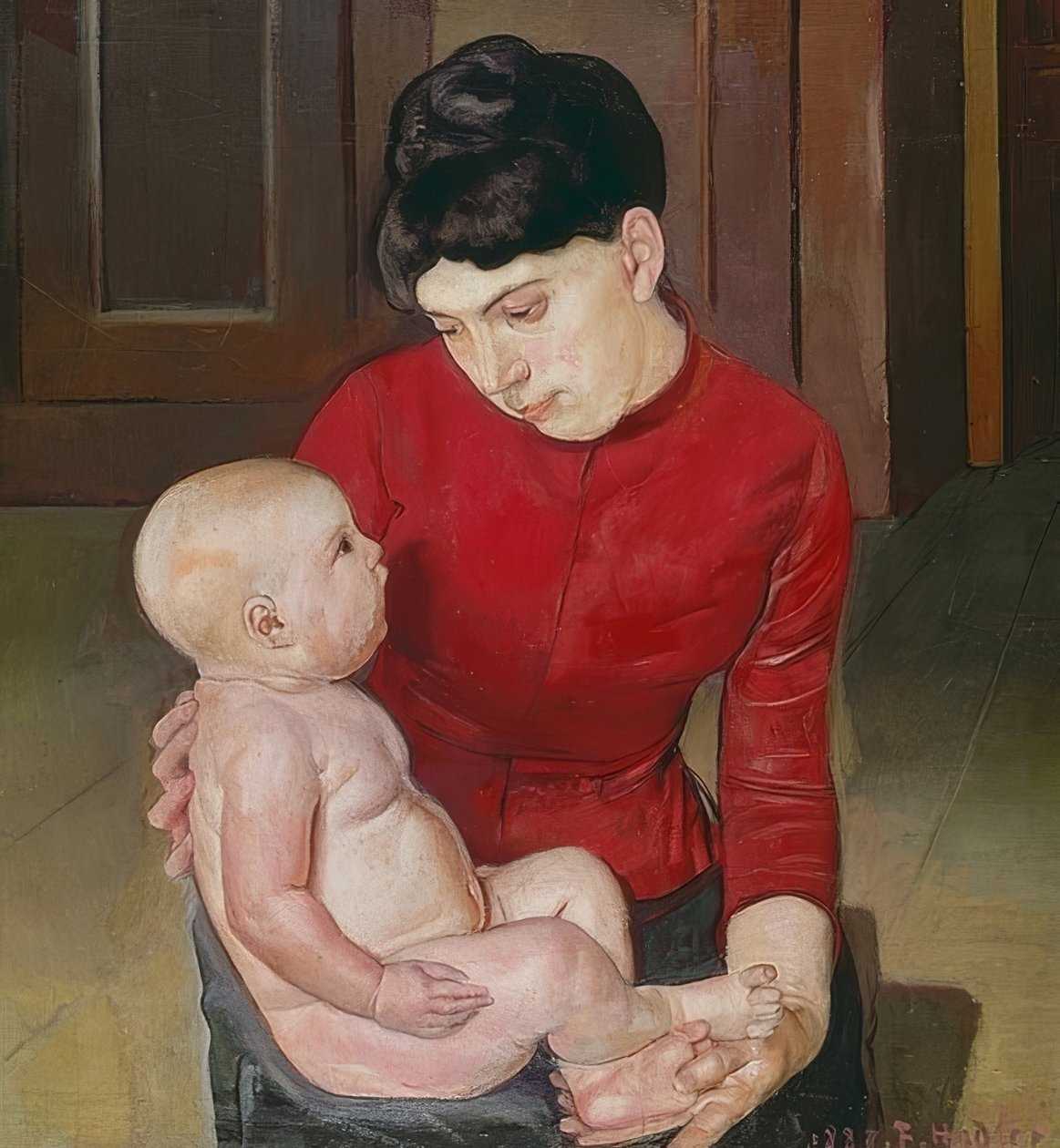 Moeder en kind. 1887 door Ferdinand Hodler