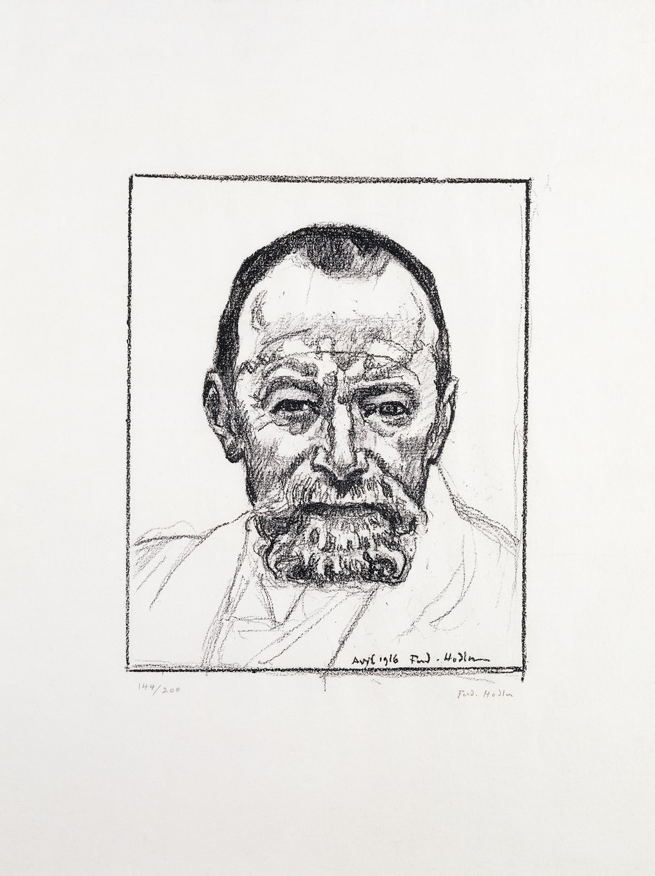Zelfportret, ca. 1916-8 door Ferdinand Hodler