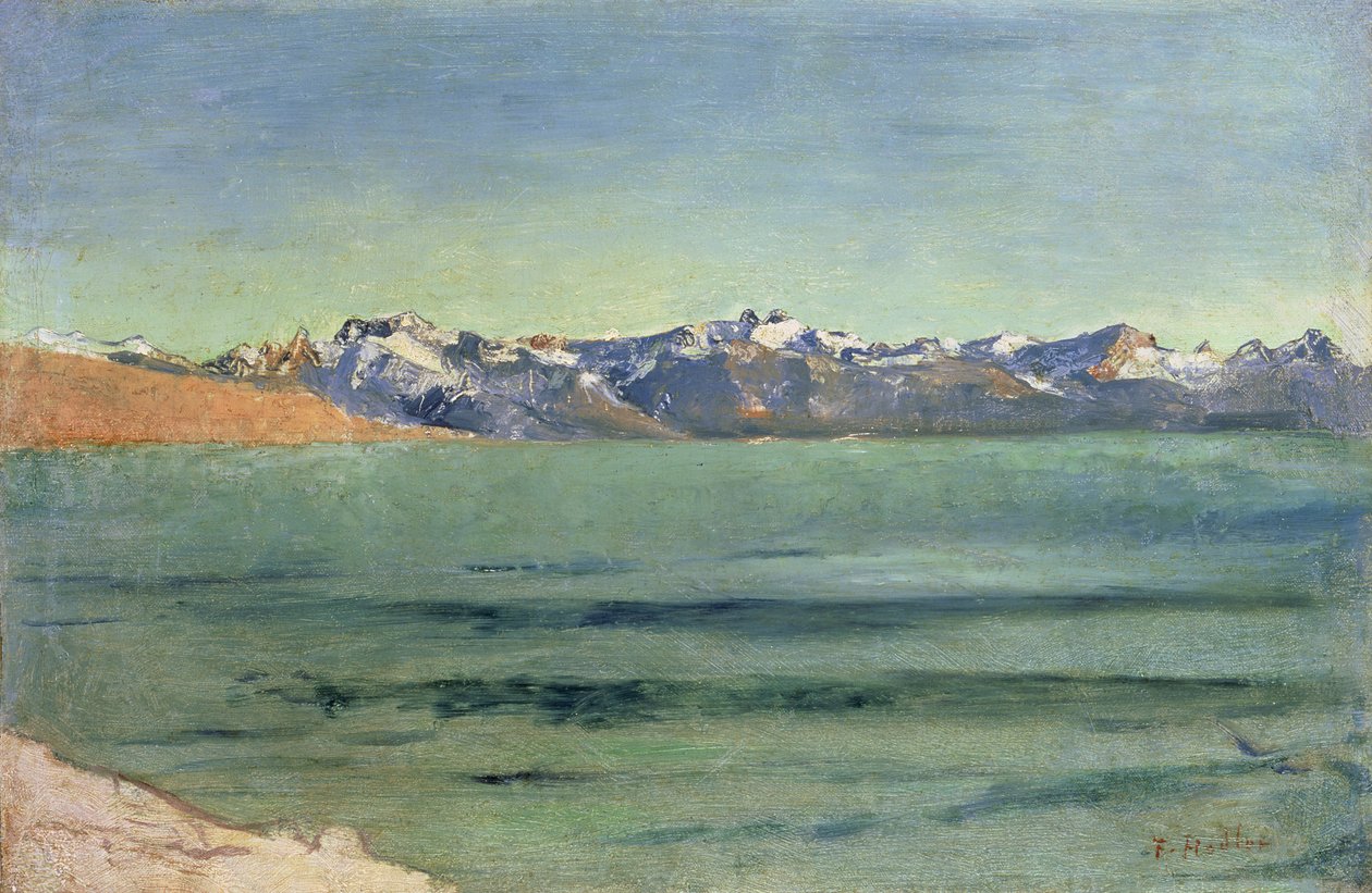 Zonsopgang boven Mont Blanc, ca. 1890 door Ferdinand Hodler