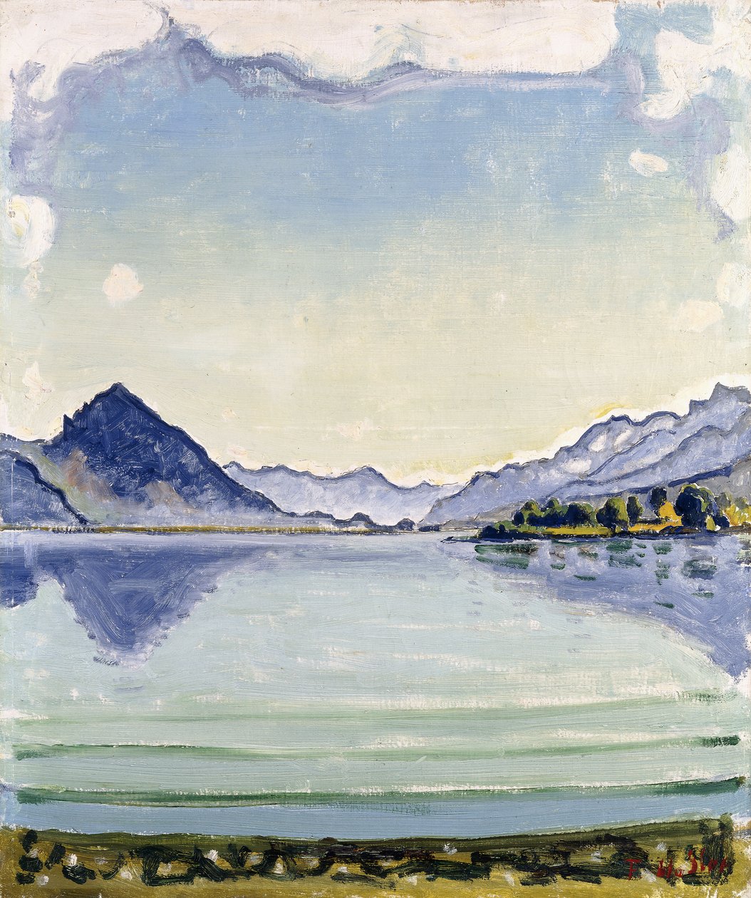 Thunersee bij Leissingen, 1909 door Ferdinand Hodler