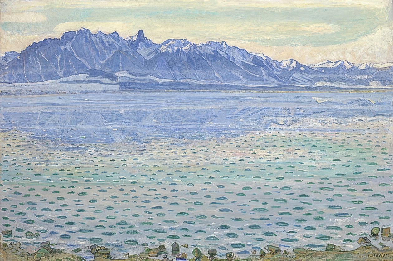 Thunersee met Stockhornketen. 1904 door Ferdinand Hodler