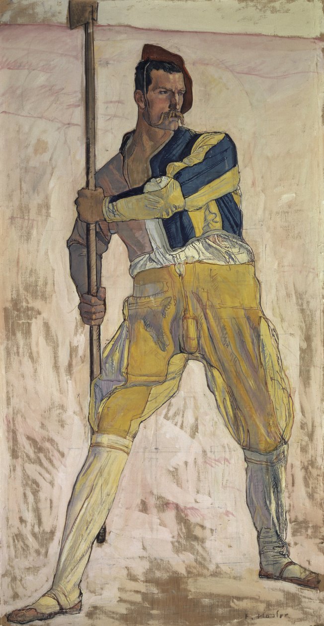 Krijger met hellebaard, ca. 1898 door Ferdinand Hodler