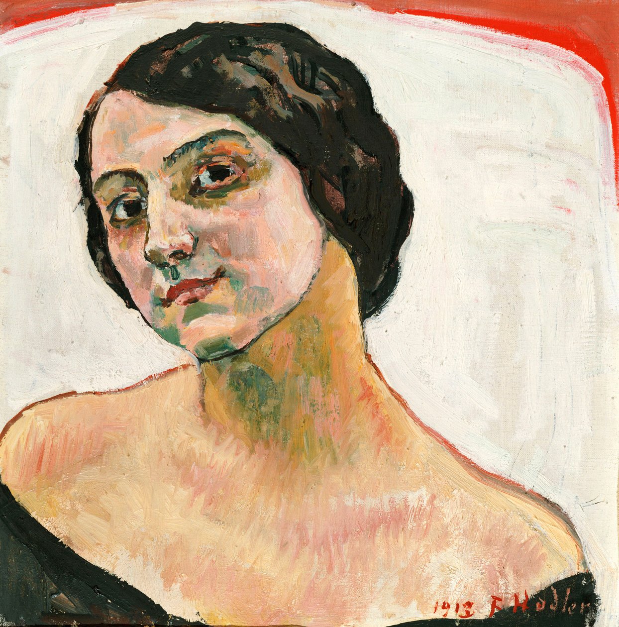 Vrouw met bruin haar, 1913 door Ferdinand Hodler