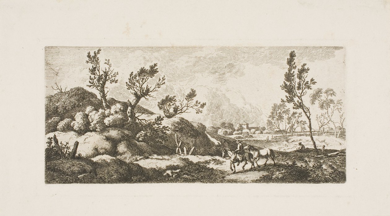 Landschap - Jongen met Paard door Ferdinand Kobell