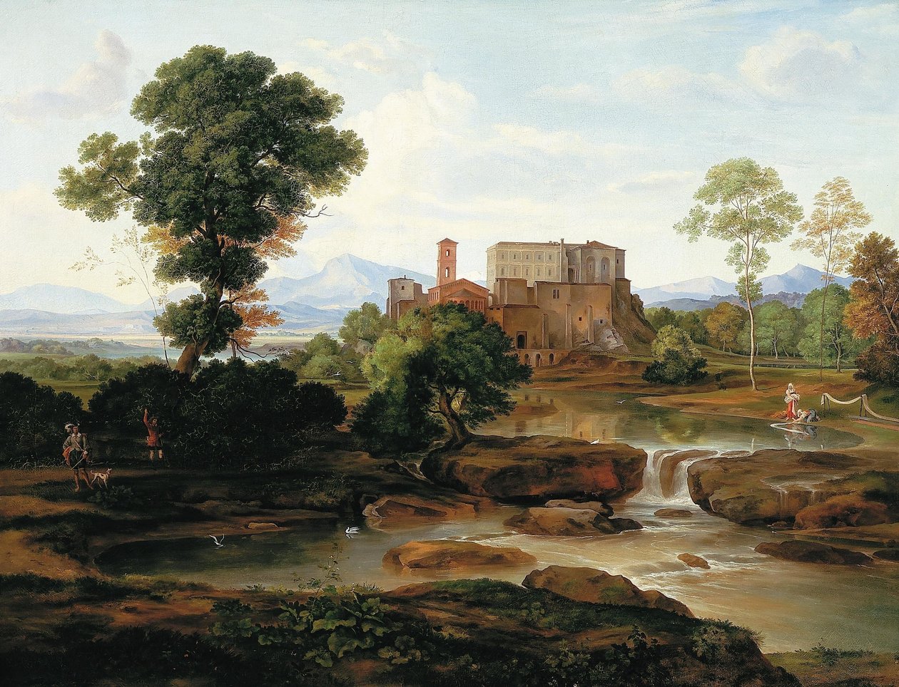 Ideaal Italiaans landschap. door Ferdinand Olivier