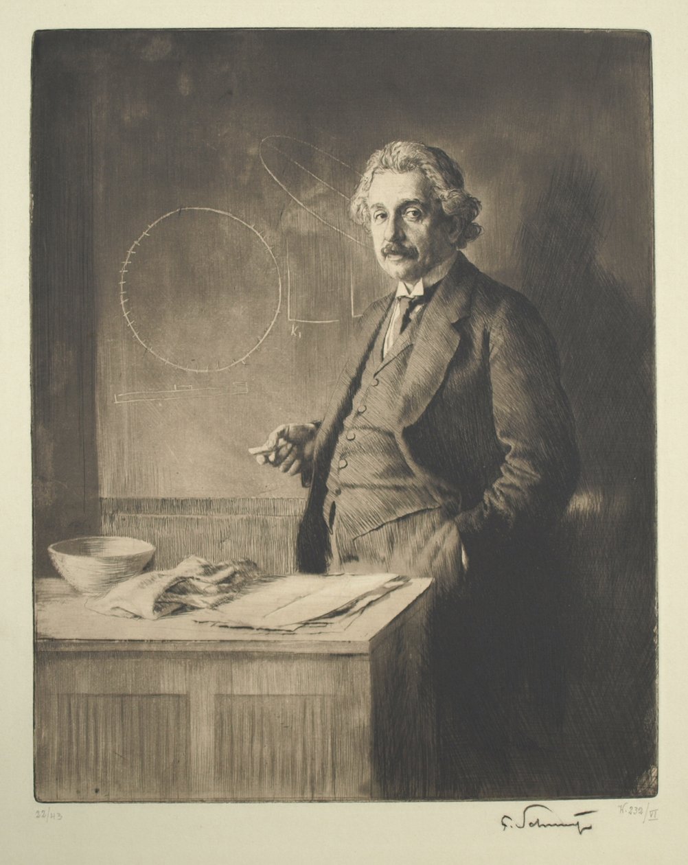 Portret van Albert Einstein 1879-1955, 1921 door Ferdinand Schmutzer