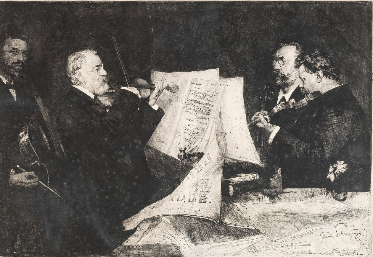 Het Joachim Kwartet, 1904 door Ferdinand Schmutzer