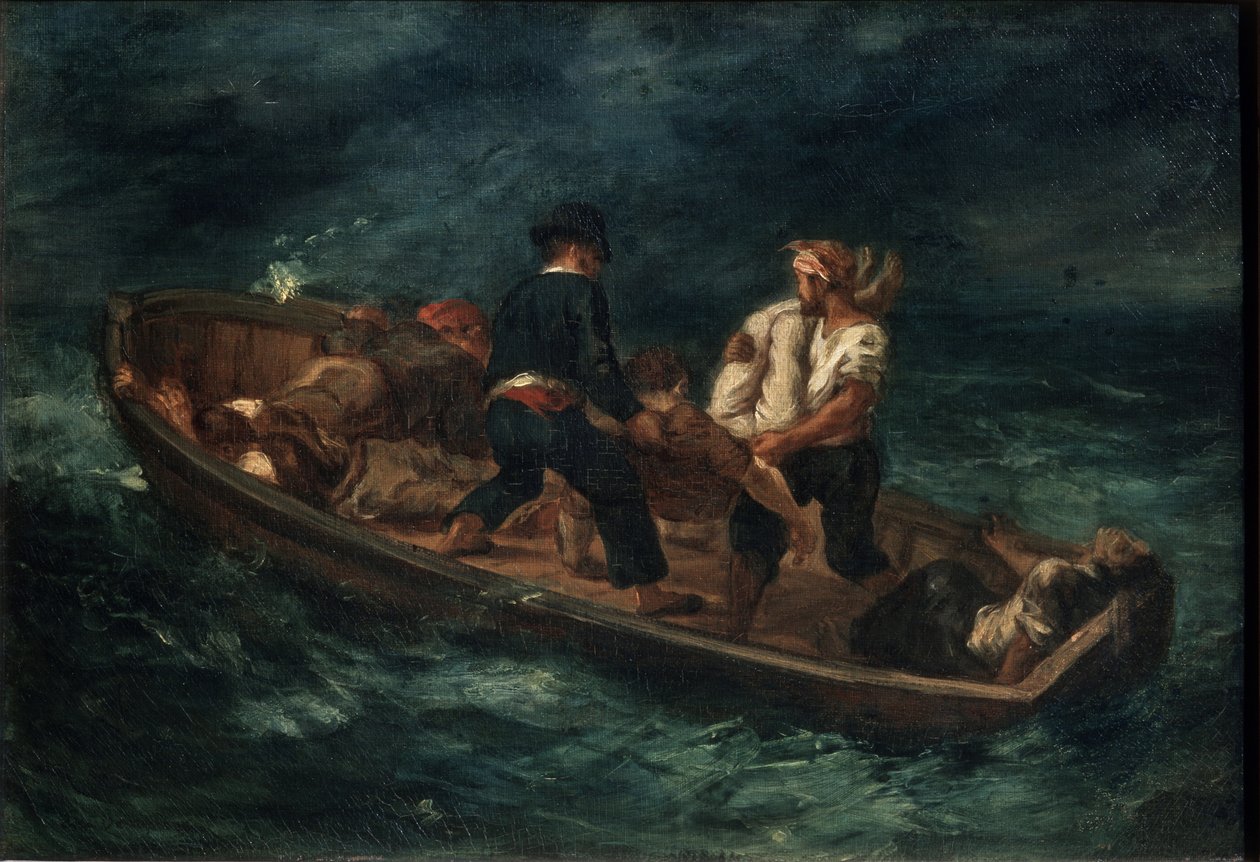 Na een schipbreuk door Ferdinand Victor Eugene Delacroix