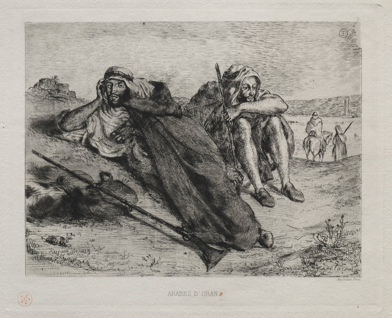Arabieren van Oran door Ferdinand Victor Eugene Delacroix