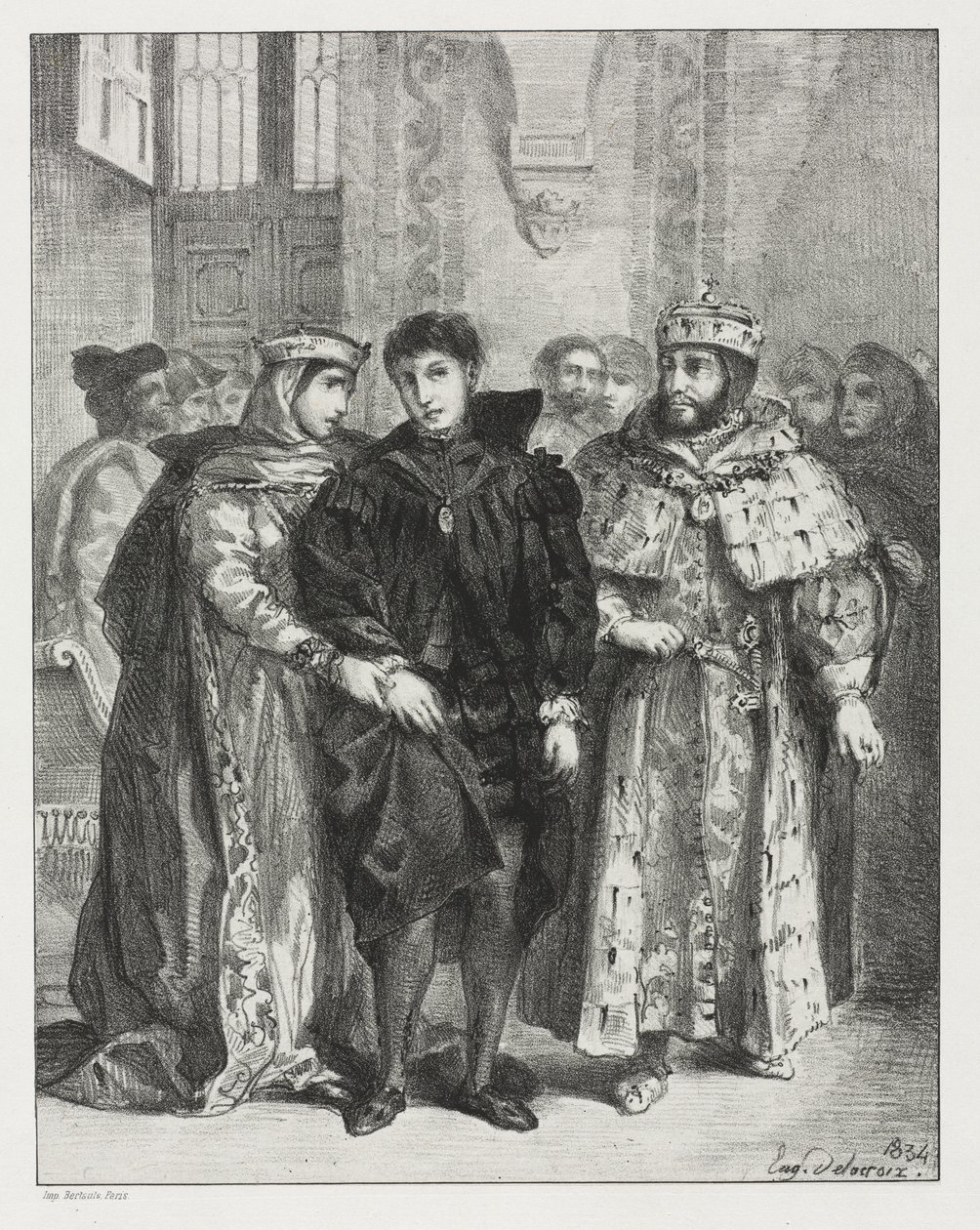 Hamlet, 1834 door Ferdinand Victor Eugene Delacroix