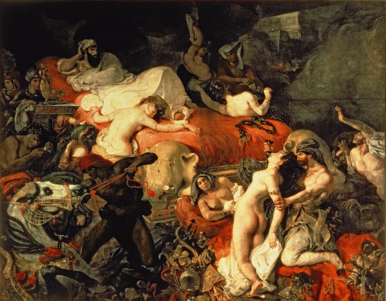 De dood van Sardanapalus door Ferdinand Victor Eugene Delacroix
