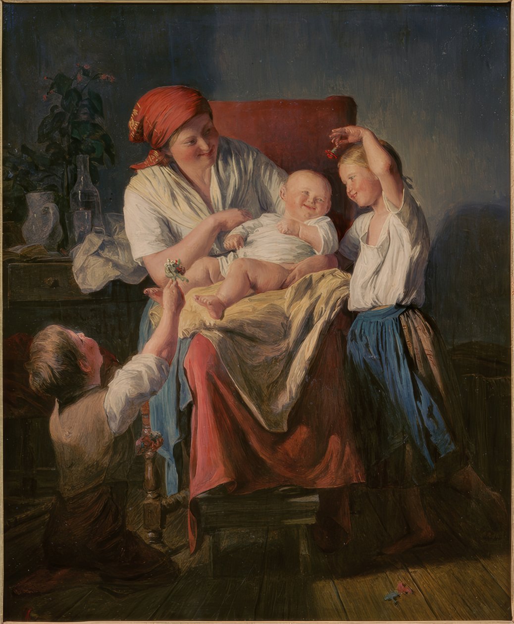 Moedergeluk door Ferdinand Waldmüller