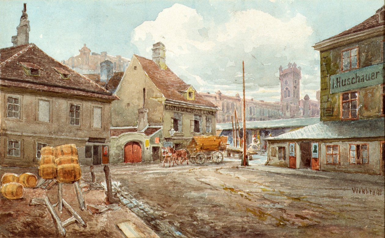 De Rommelmarkt in Wenen door Ferdinand Weckbrodt