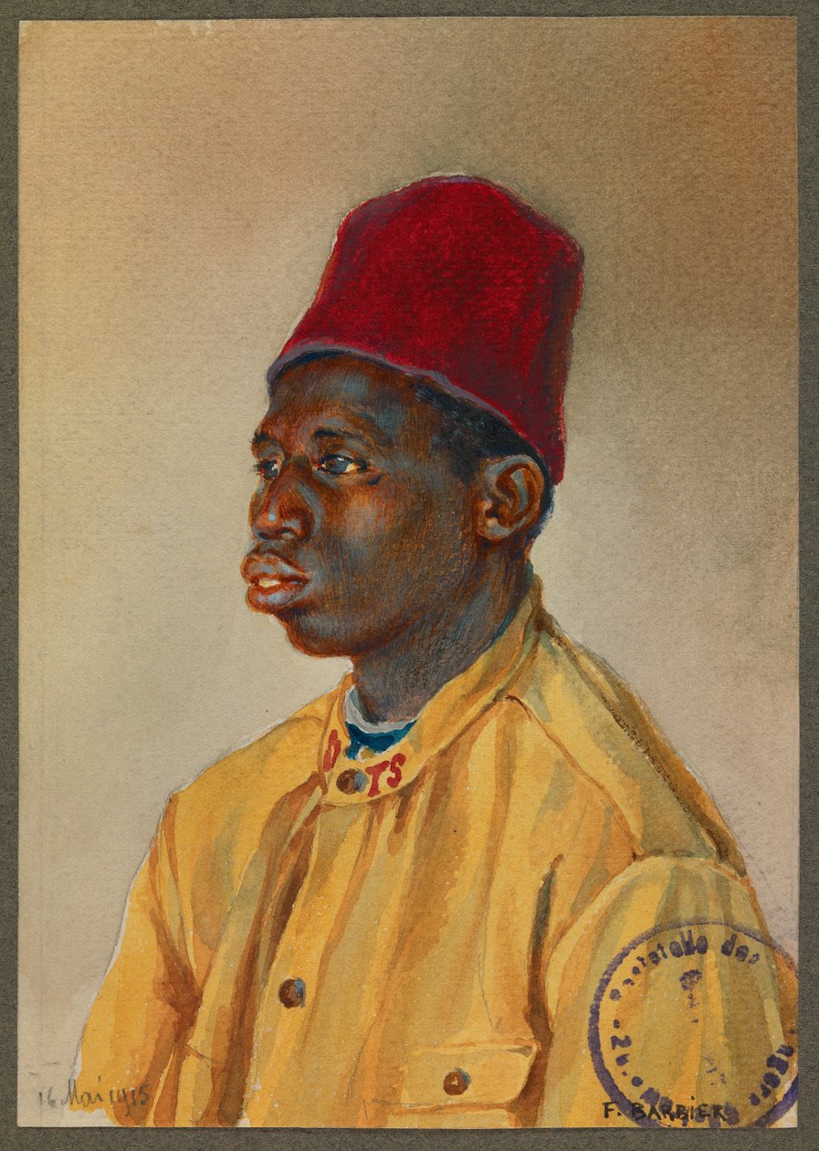 Madion - Diouf , Senegalese soldaat, Gustrow door Fernand Barbier