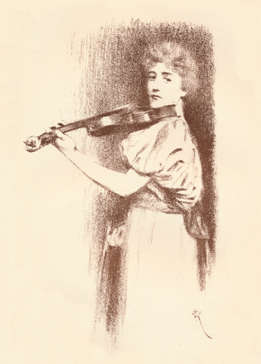 Een Violist door Fernand Khnopff