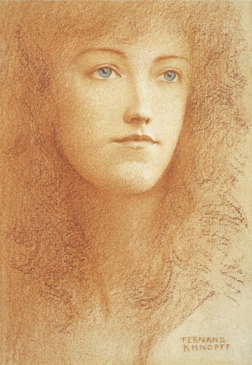 Een jonge Engelse vrouw door Fernand Khnopff