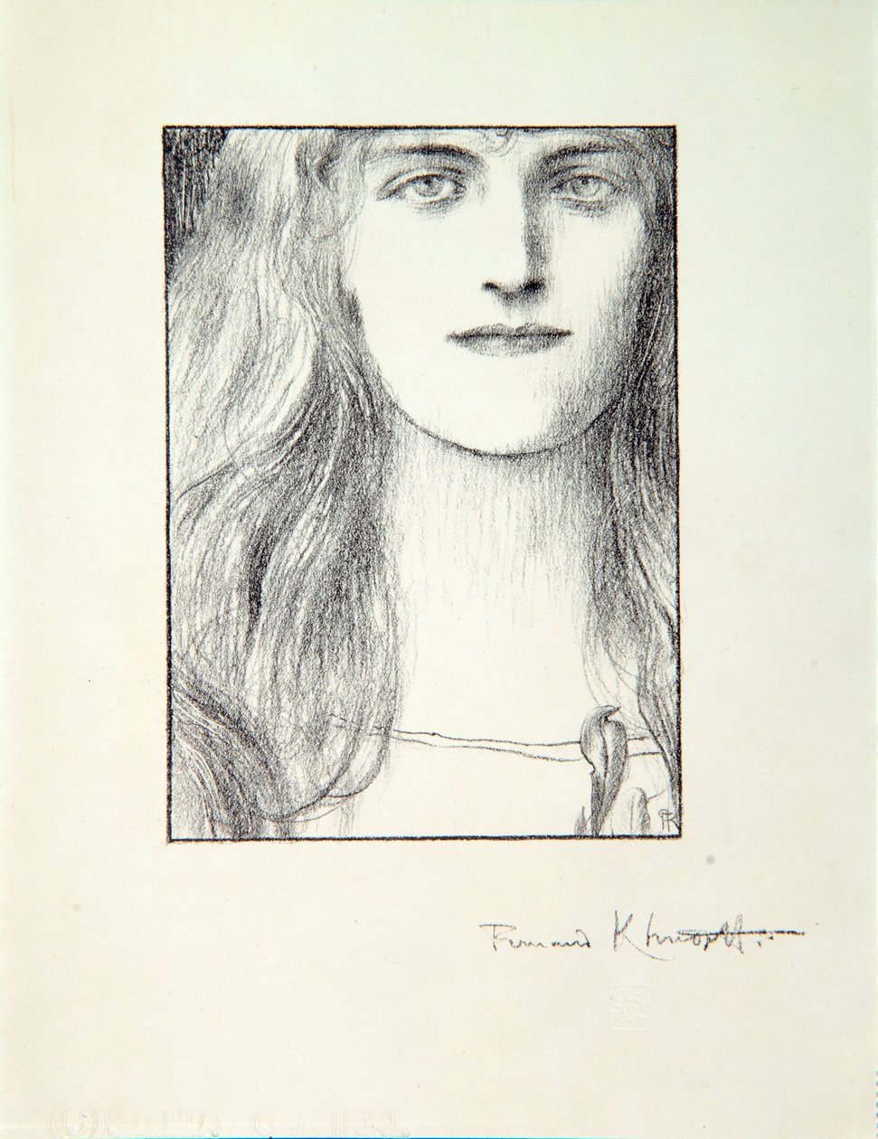 Hoofd van een Vrouw, 1897 door Fernand Khnopff