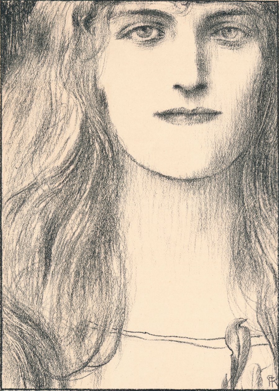 Een gezicht van voren, 1898 door Fernand Khnopff