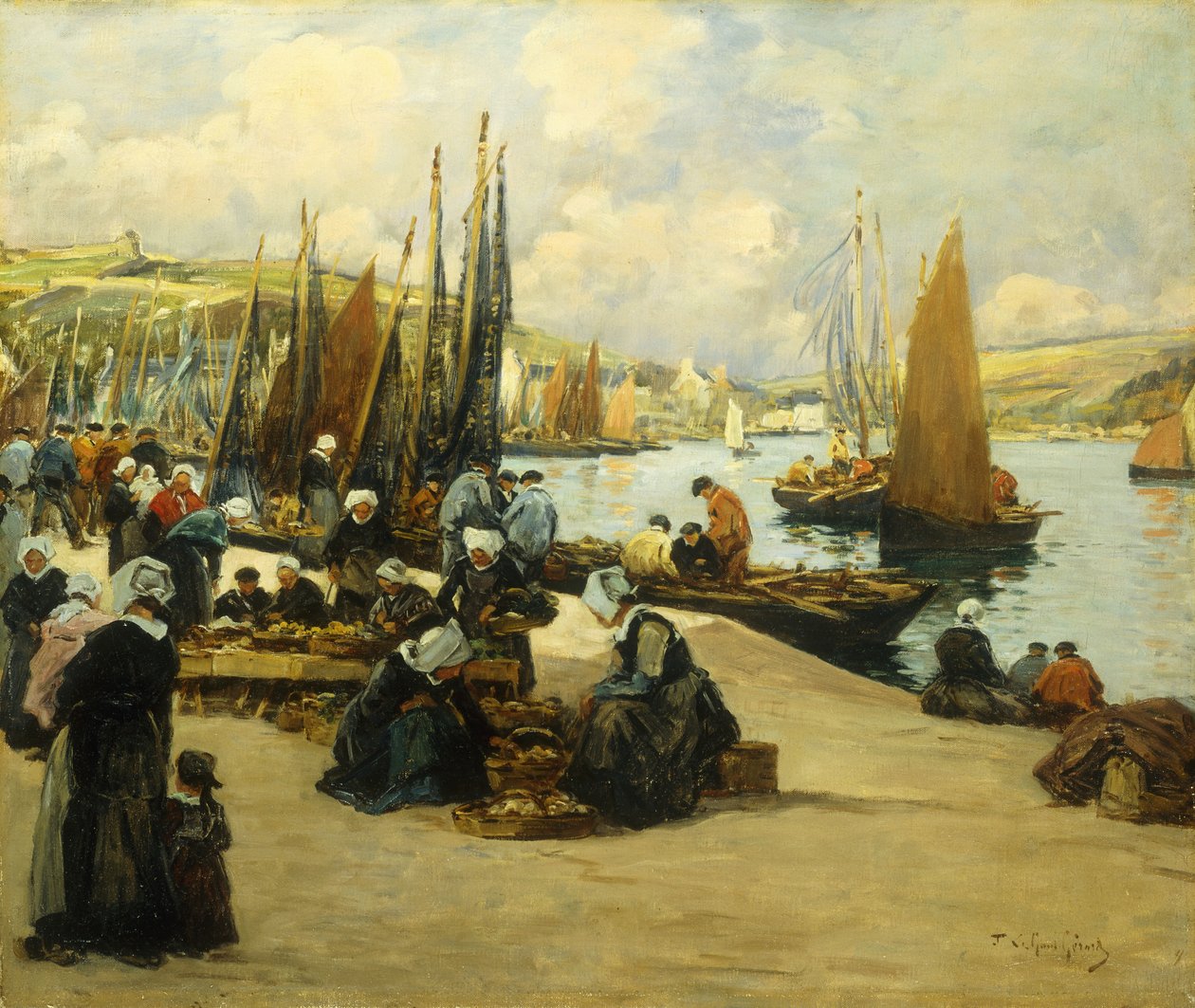 Aan de kade, Audierne door Fernand Legout Gerard