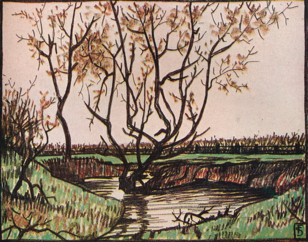 Le Ruisseau, c. 1919 door Fernand Scouflaire