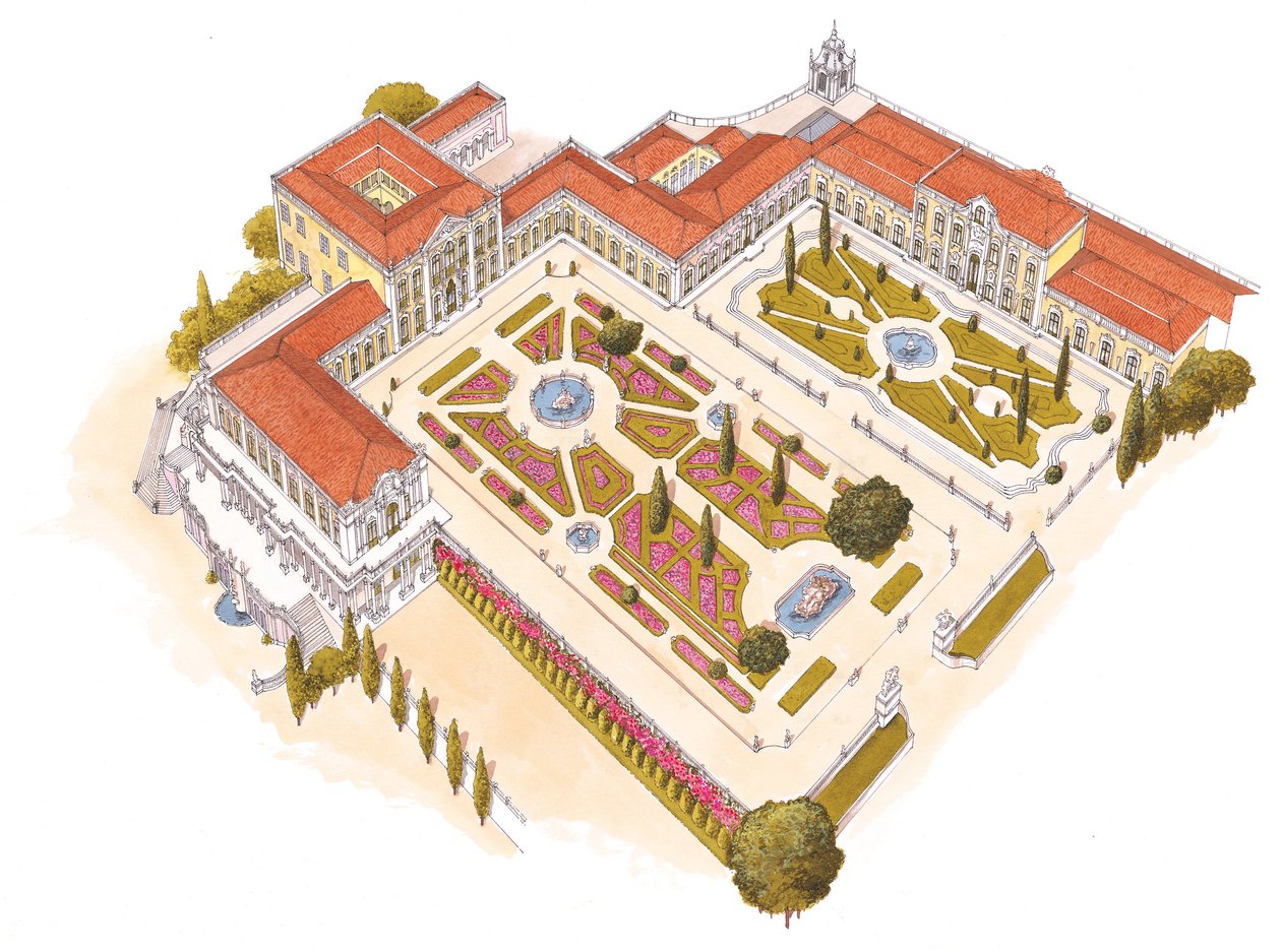 Queluz Nationaal Paleis. Lissabon, Portugal door Fernando Aznar Cenamor