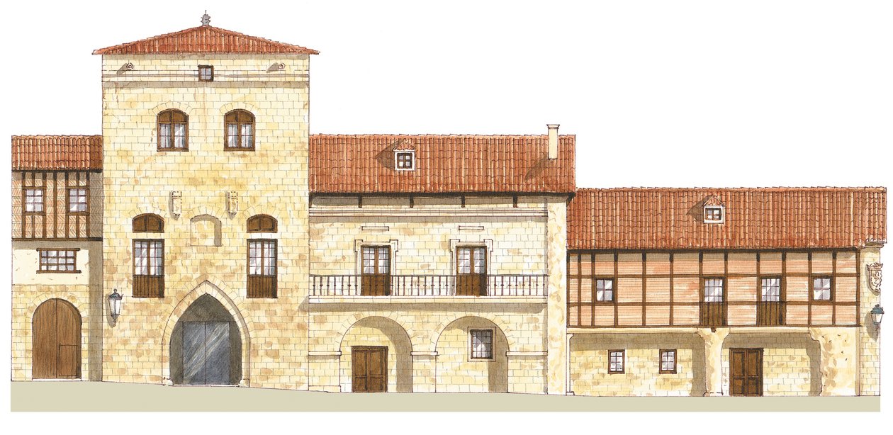 Traditionele huizen. Santillana del Mar, Cantabrië, Spanje door Fernando Aznar Cenamor