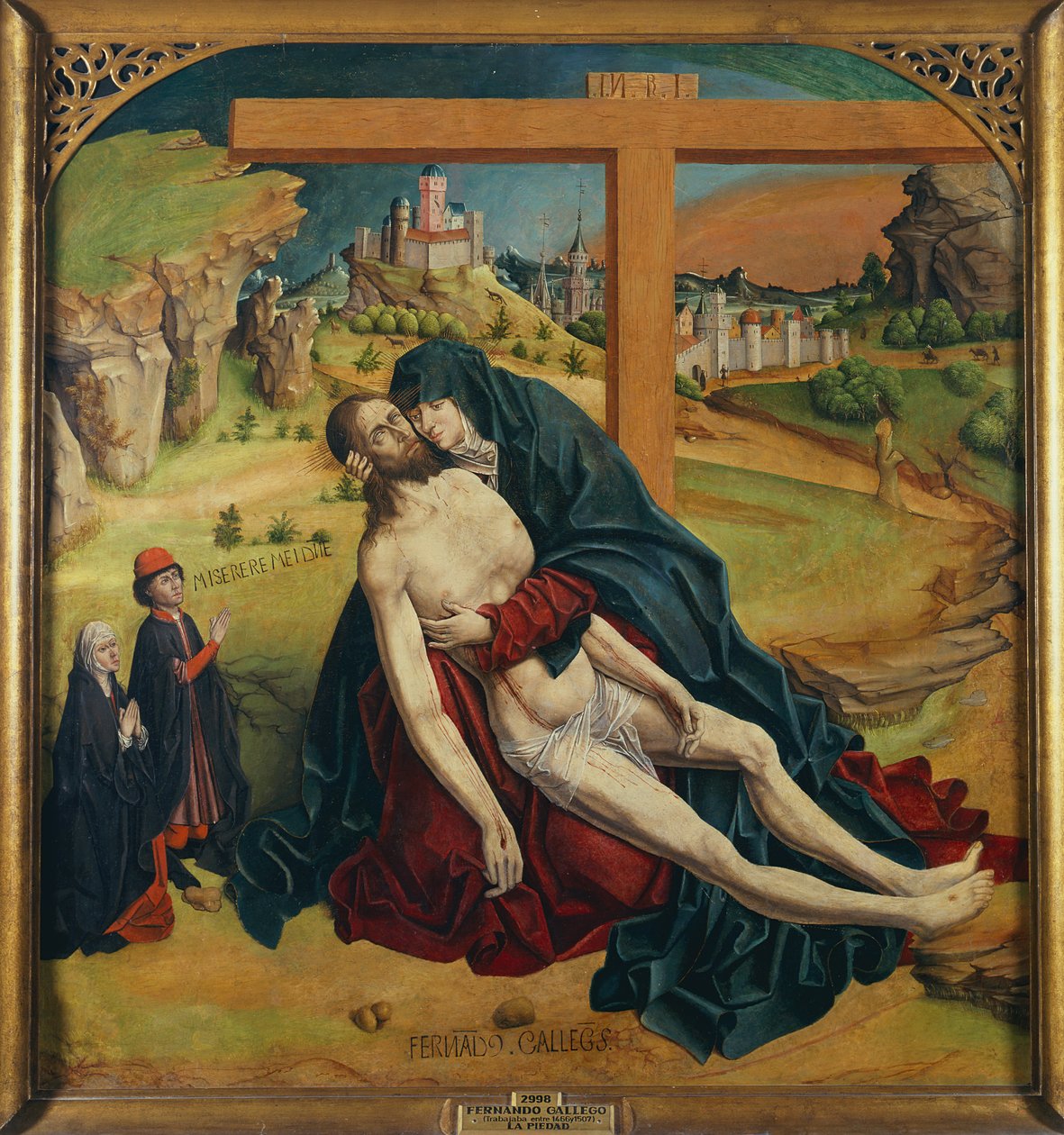 Pieta met twee schenkers door Fernando Gallego