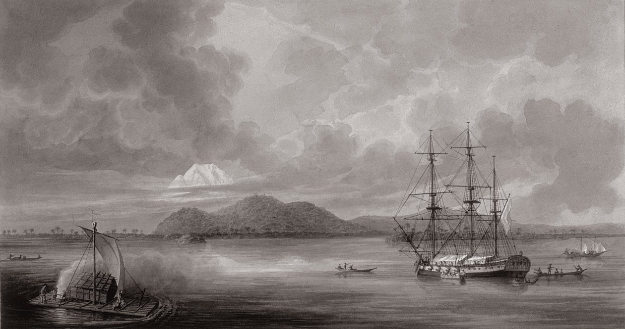 Uitzicht op Rio de Manila (lithografie) door Fernando Brambila
