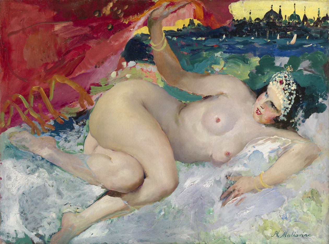 Danaë door Filipp Andreevic Maljavin