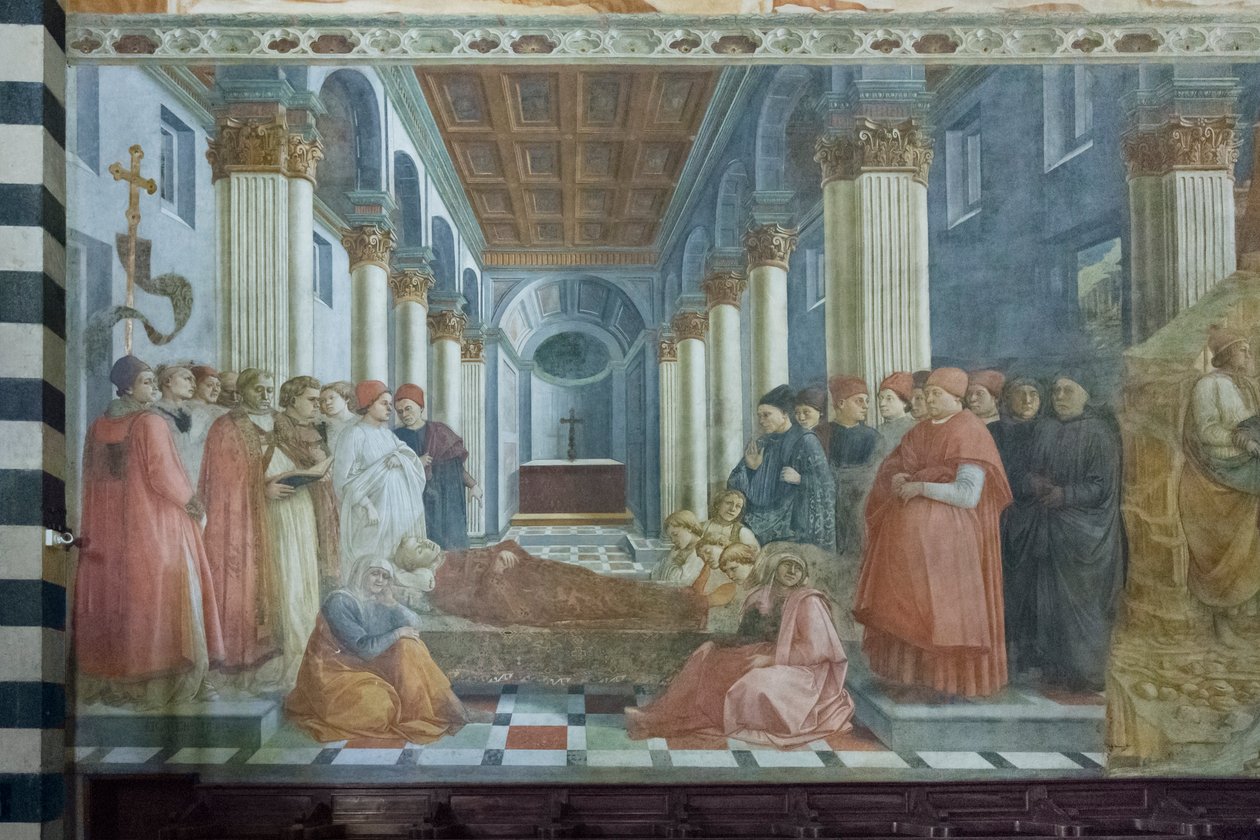 Detail (Begrafenis van Sint Stefanus) door Filippo Lippi