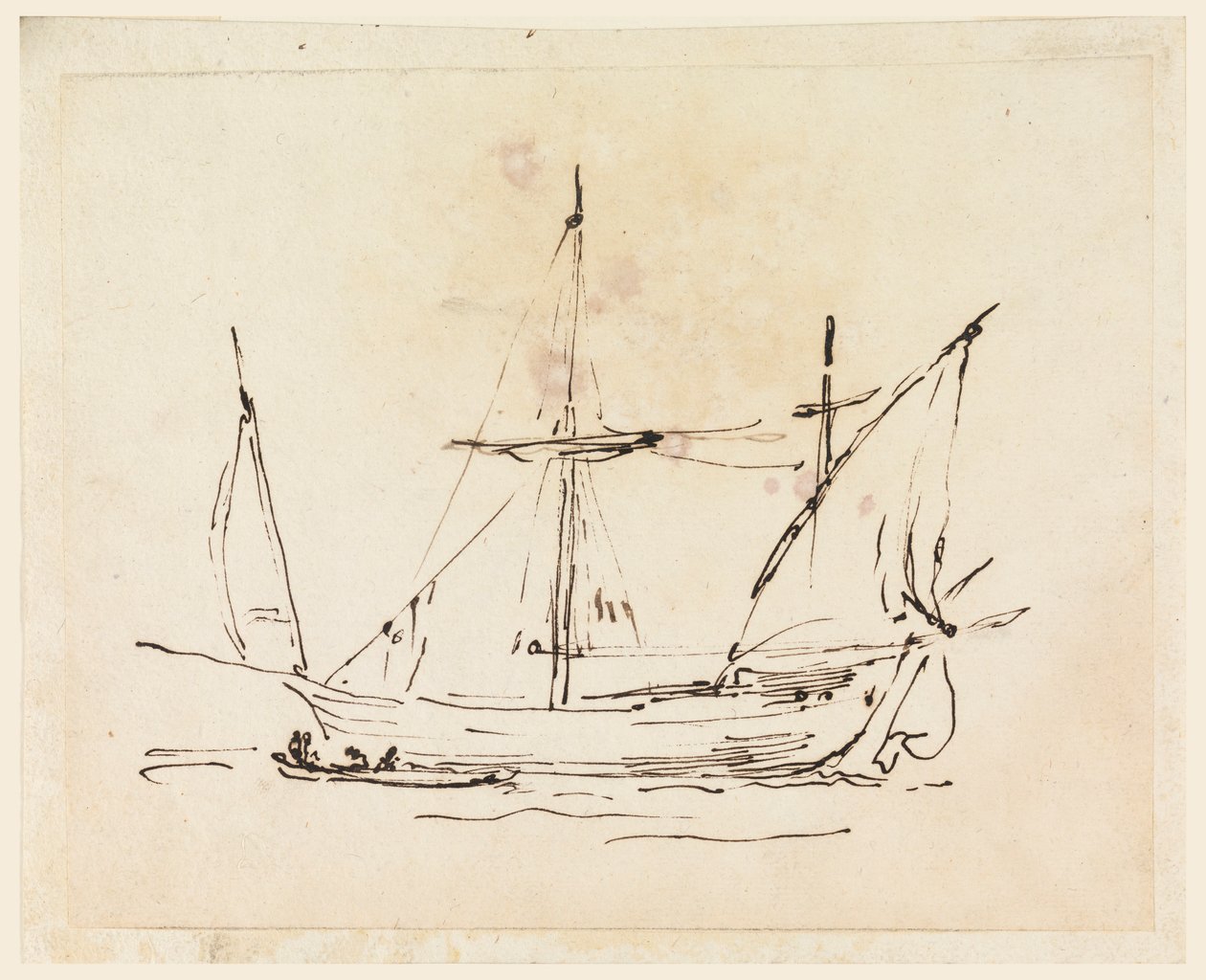 Tekening, Een zeilschip, 1770-1800 door Filippo Marchionni