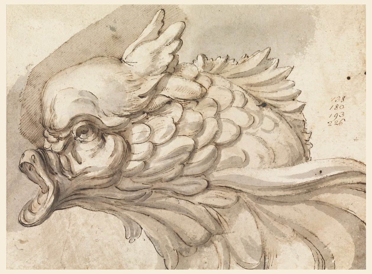 Hoofd van een dolfijn, ca. 1775 door Filippo Marchionni