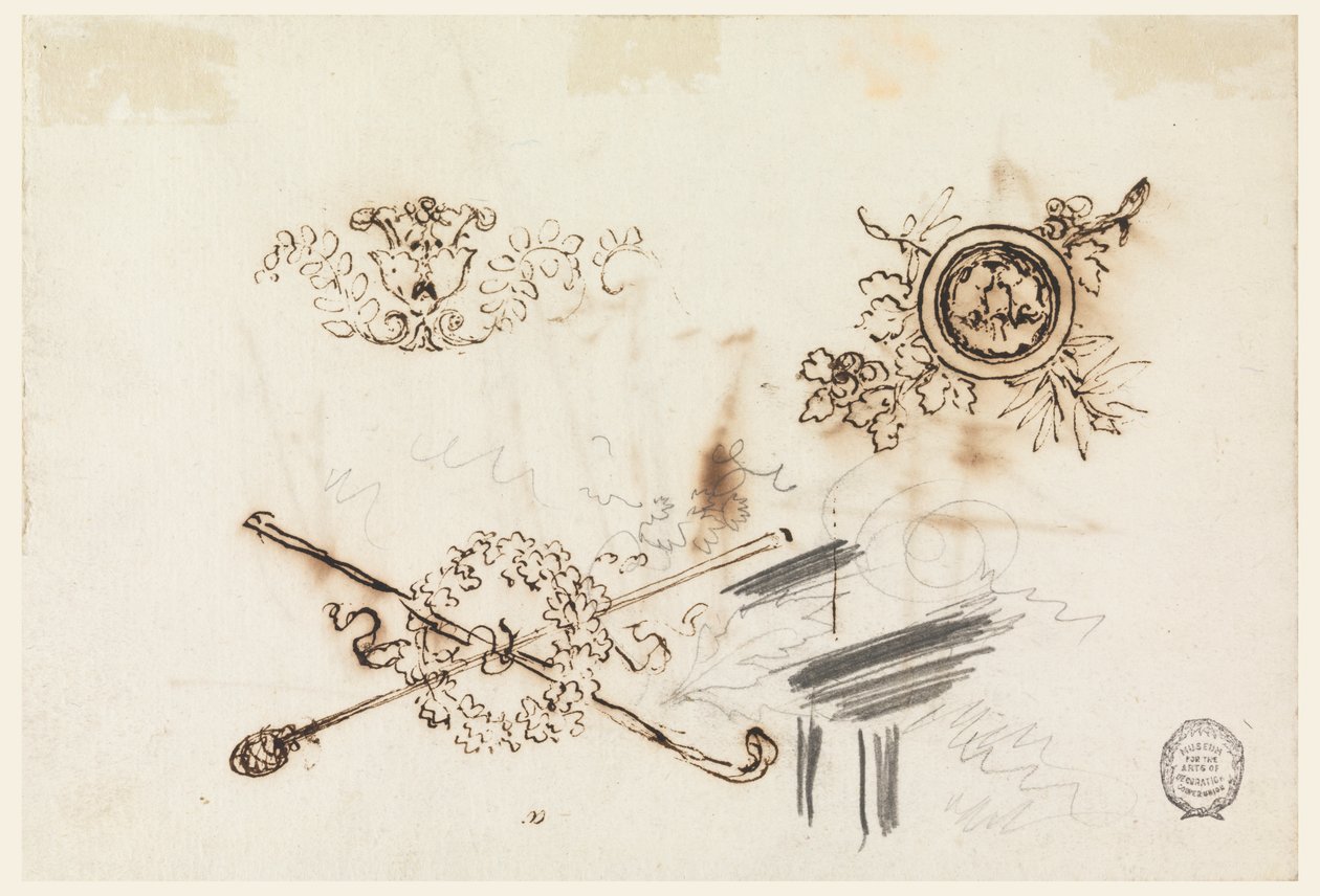 Studies van masten en ornamenten door Filippo Marchionni