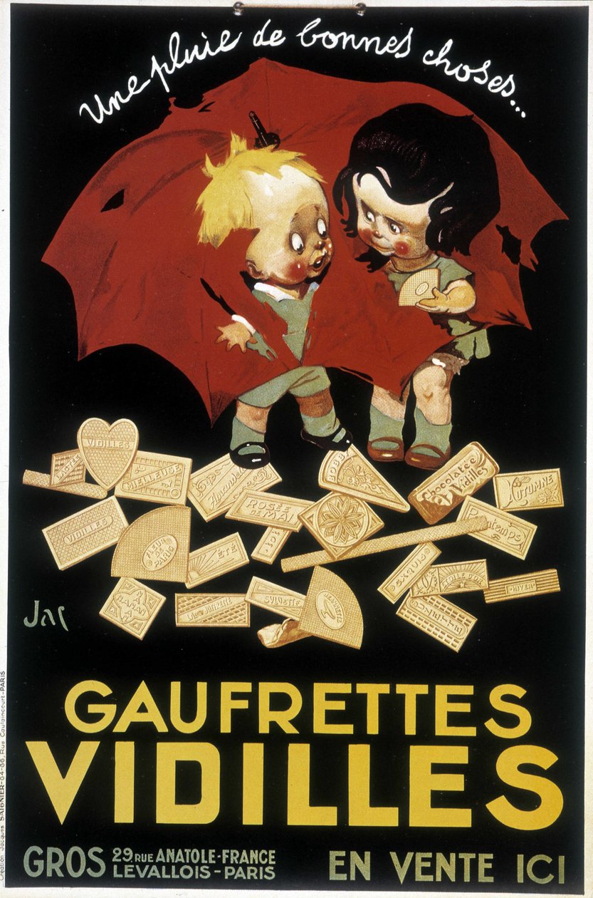 Franse reclame voor Wafer Vidilles (poster) door Firmin Bouisset