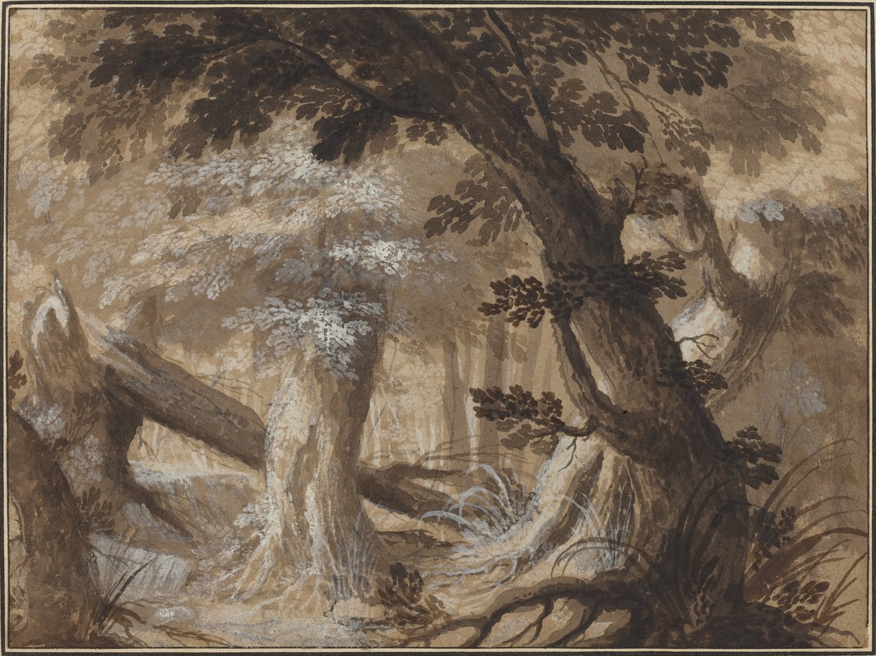 Bosinterieur door Flemish 17th Century