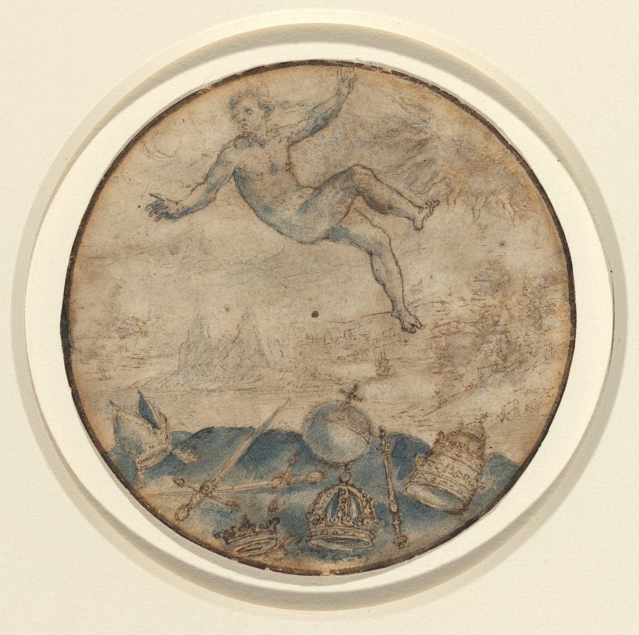 Man Vallend uit de Lucht door Flemish 17th Century