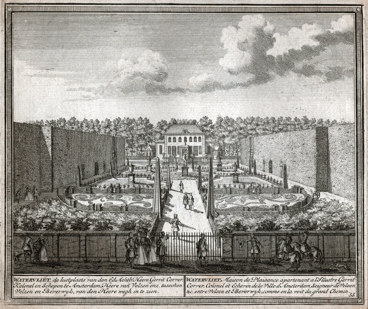 Franse tuin (gravure) door Flemish School