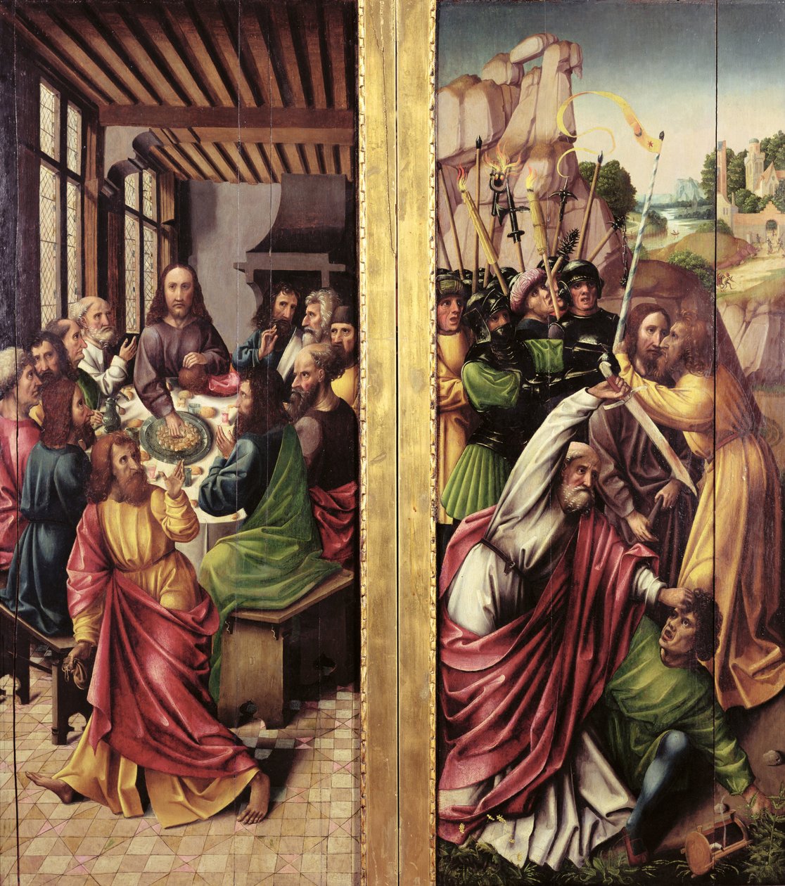Kus van Judas en Laatste Avondmaal, ca. 1500 door Flemish School