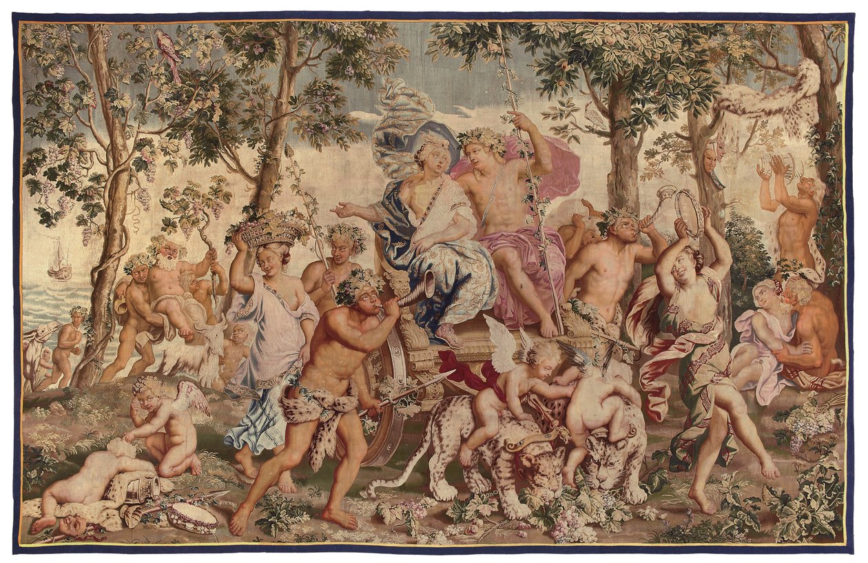 Mythologisch wandtapijt, eind 17e eeuw door Flemish School