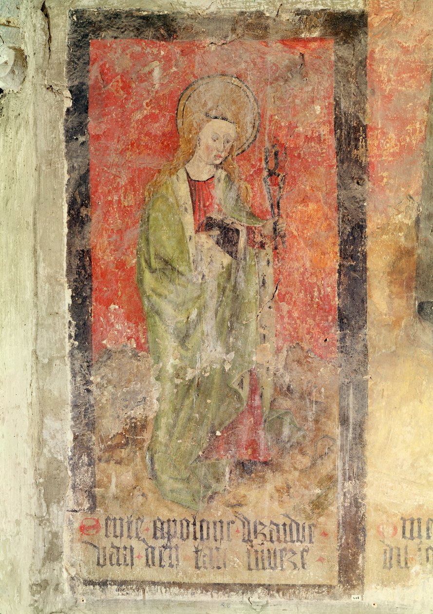 St. Apollonia, muurschildering uit de crypte, c.1480-1540 door Flemish School
