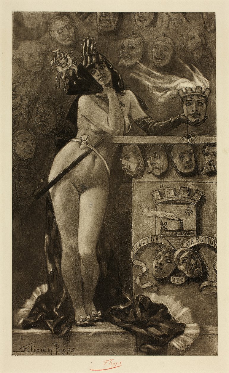 Moderne Maskers door Félicien Rops