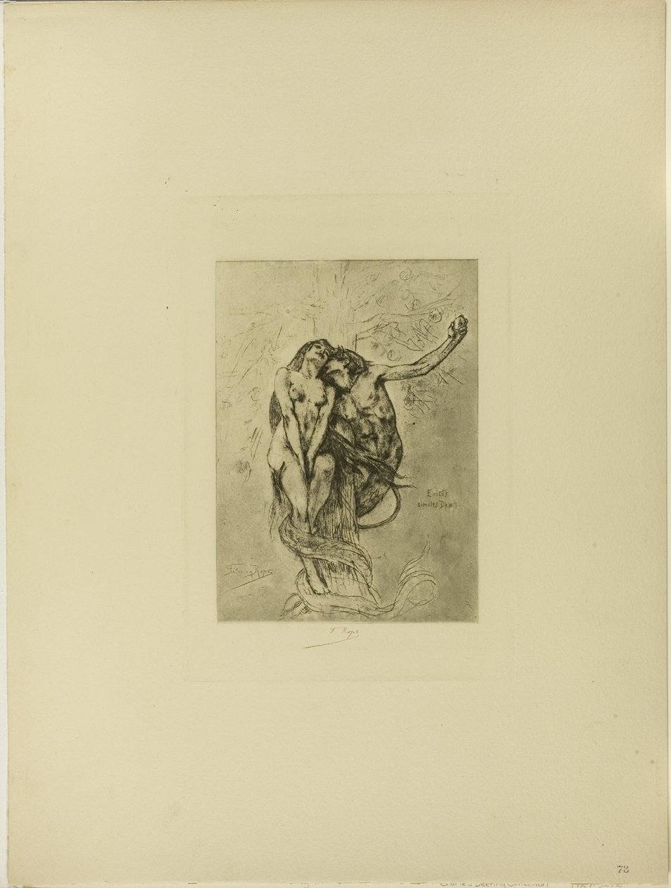 Verleiding of de appel door Félicien Rops