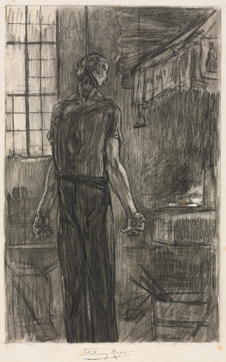 De Gehangene in de Smidse door Félicien Rops