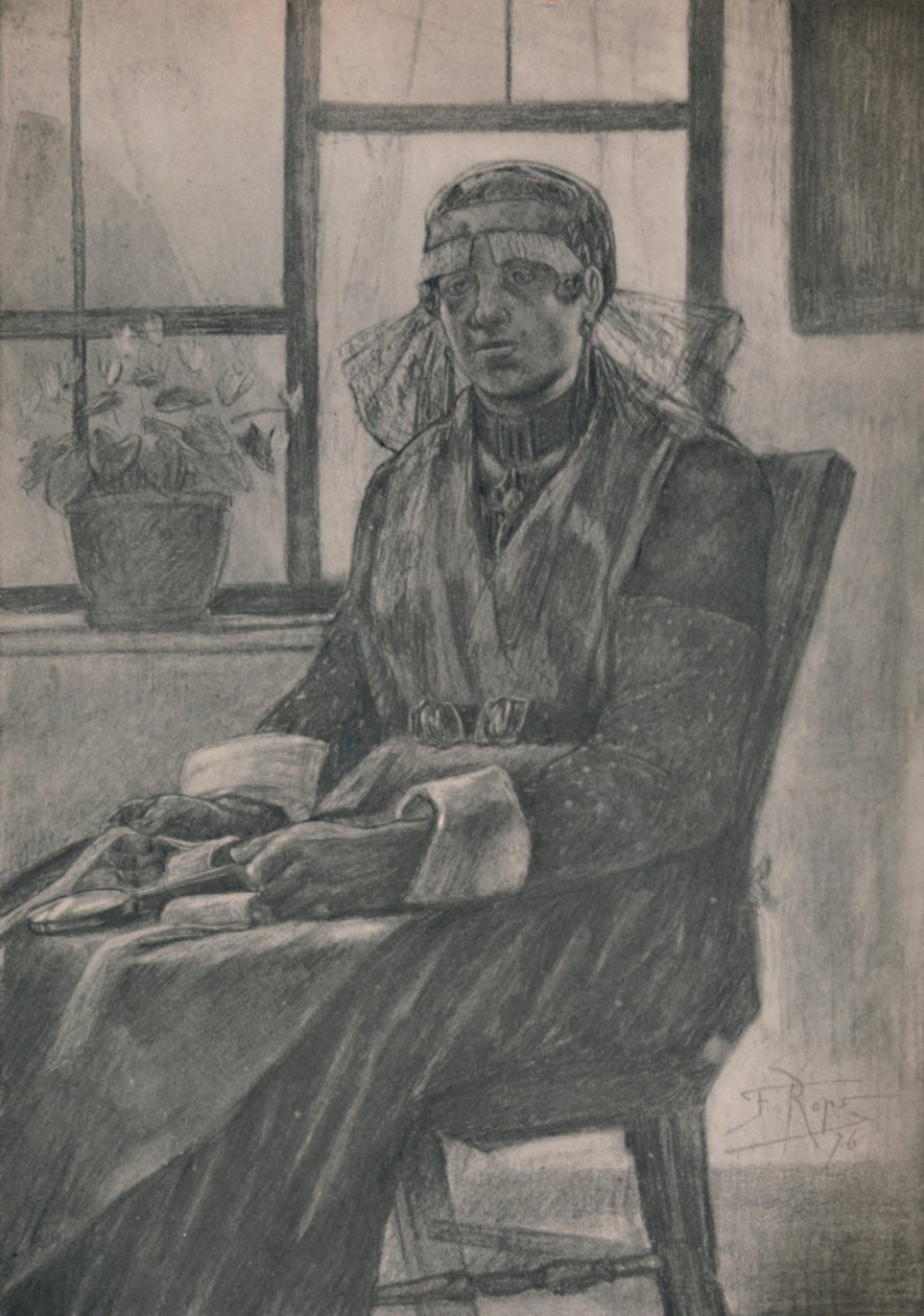 De kantwerkster, 1946 door Félicien Rops