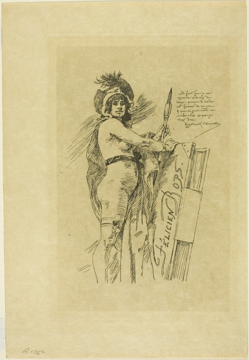De Muze van Félicien Rops door Félicien Rops