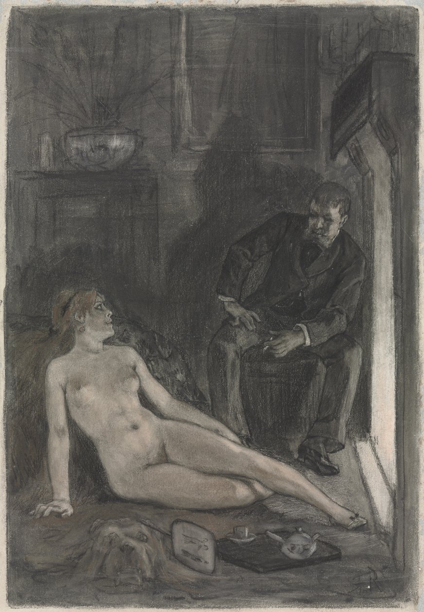 Winteravond, laatste derde 19e eeuw door Félicien Rops