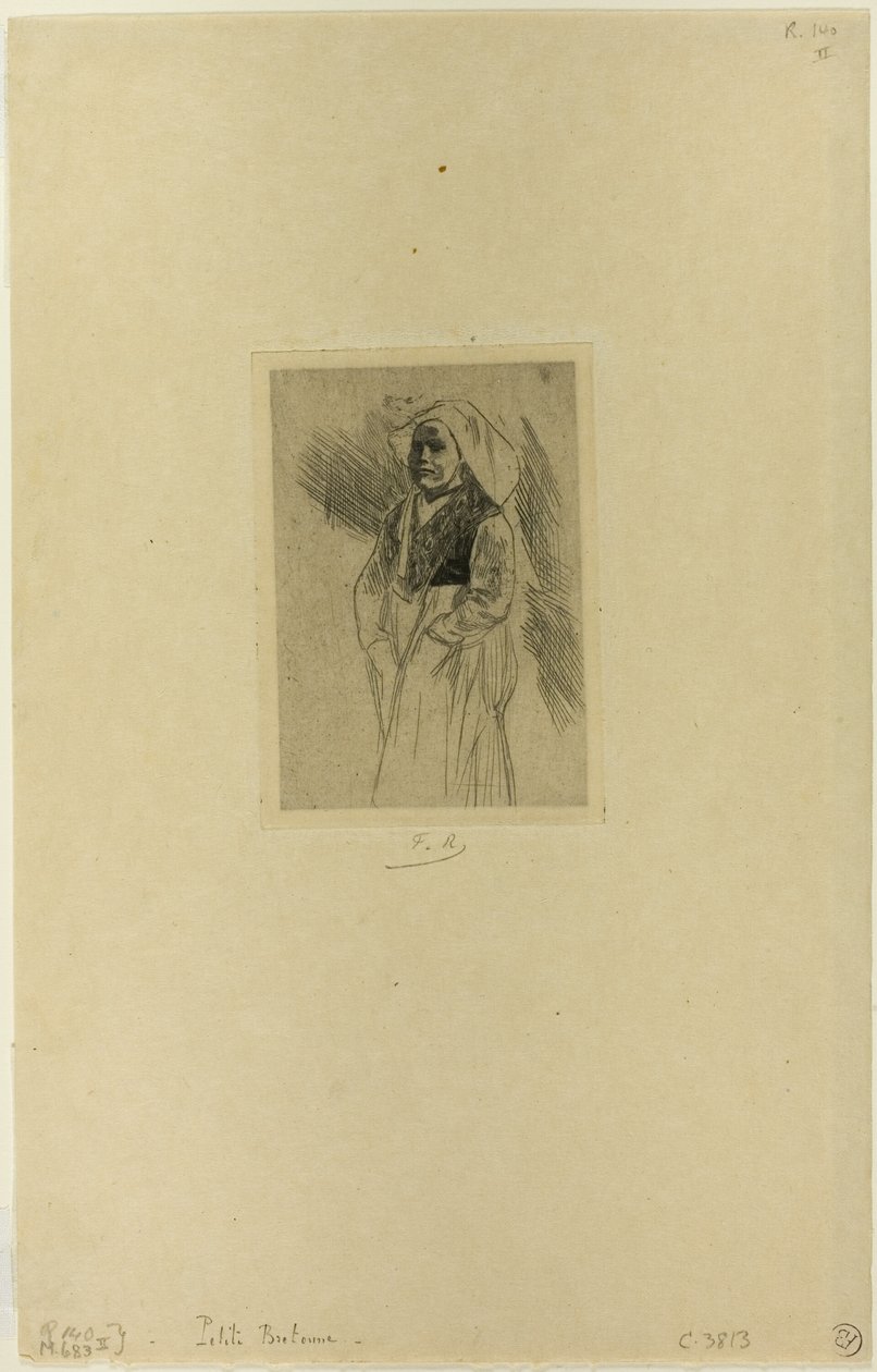 Jonge Bretonse vrouw door Félicien Rops